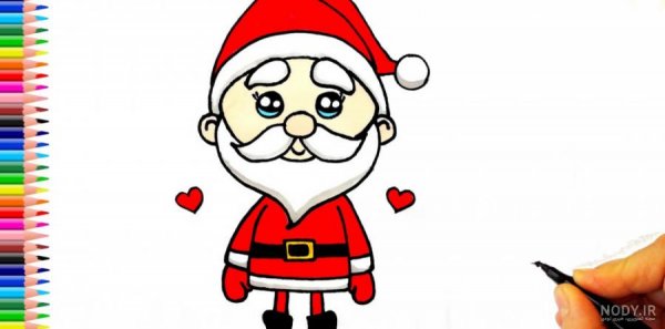  عکس بابانوئل نقاشی