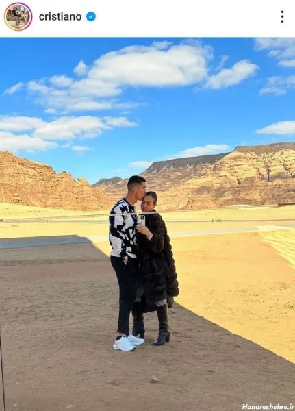 عکس بوسه رونالدو و همسرش اینستاگرام