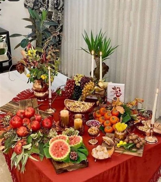 60 تزیین سفره شب یلدا لاکچری عروس