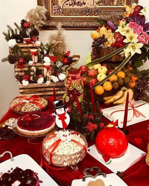 60 تزیین سفره شب یلدا لاکچری عروس