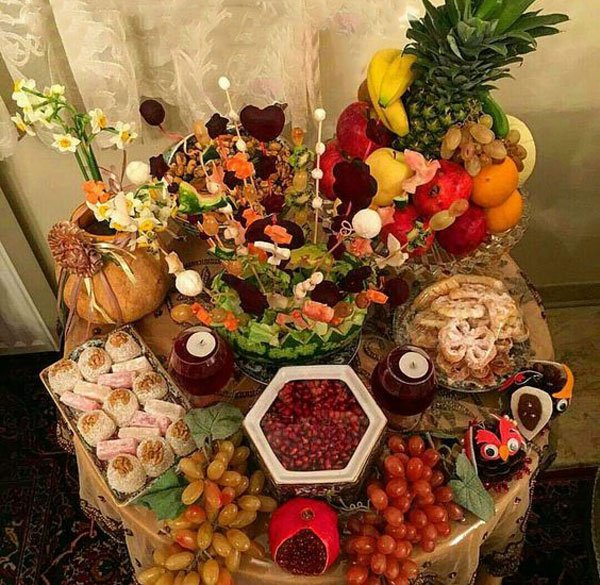  60 تزیین سفره شب یلدا لاکچری عروس