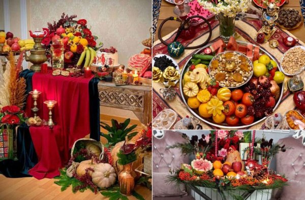  60 تزیین سفره شب یلدا لاکچری عروس
