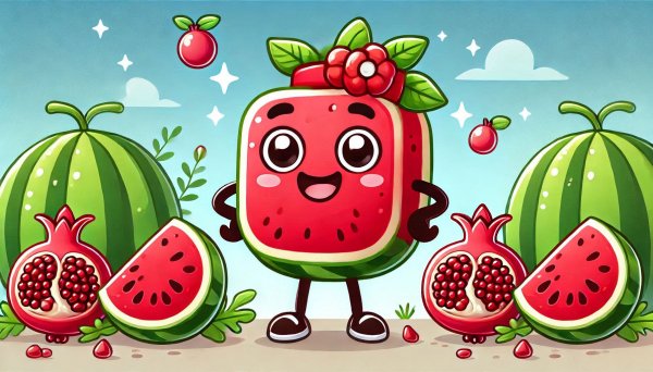  عکس هندوانه و انار برای شب یلدا کارتونی