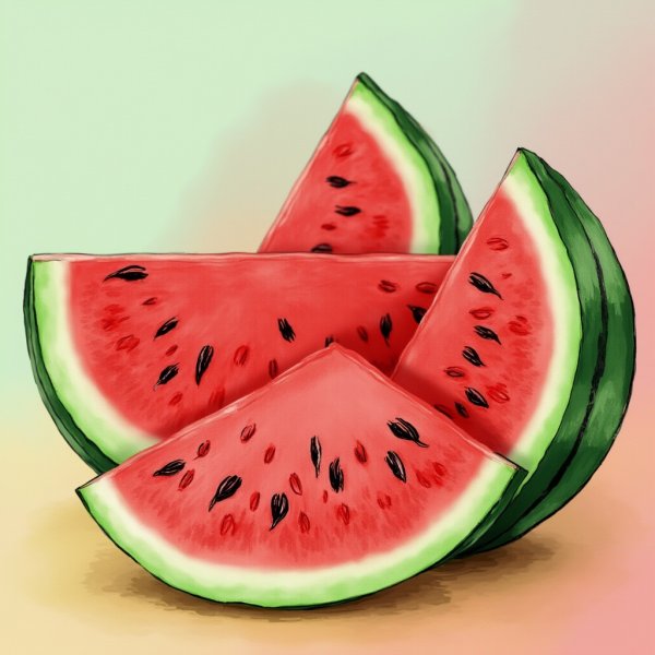  عکس هندوانه و انار برای شب یلدا کارتونی