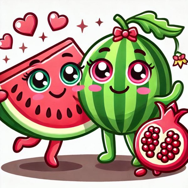  عکس هندوانه و انار برای شب یلدا کارتونی