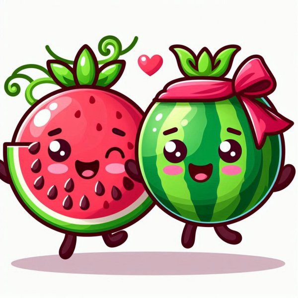  عکس هندوانه و انار برای شب یلدا کارتونی