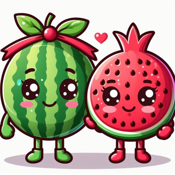  عکس هندوانه و انار برای شب یلدا کارتونی