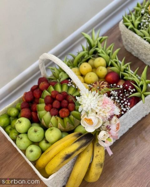  عکس تزیین میوه عروس و داماد