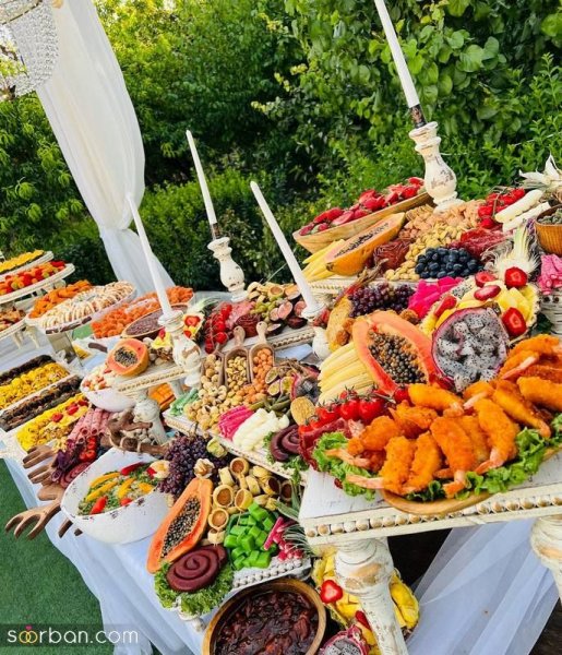 عکس تزیین میوه عروس و داماد