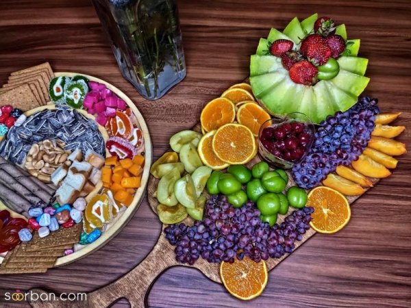  عکس تزیین میوه عروس و داماد