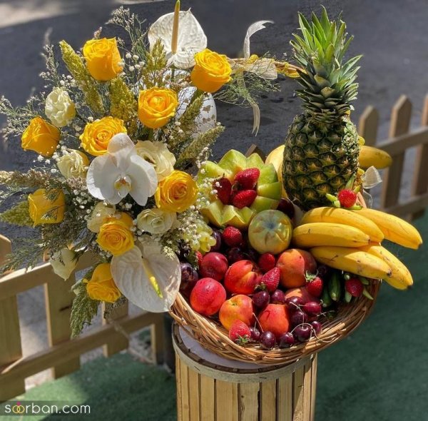  عکس تزیین میوه عروس و داماد