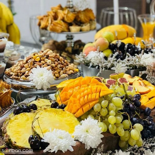  عکس تزیین میوه عروس و داماد