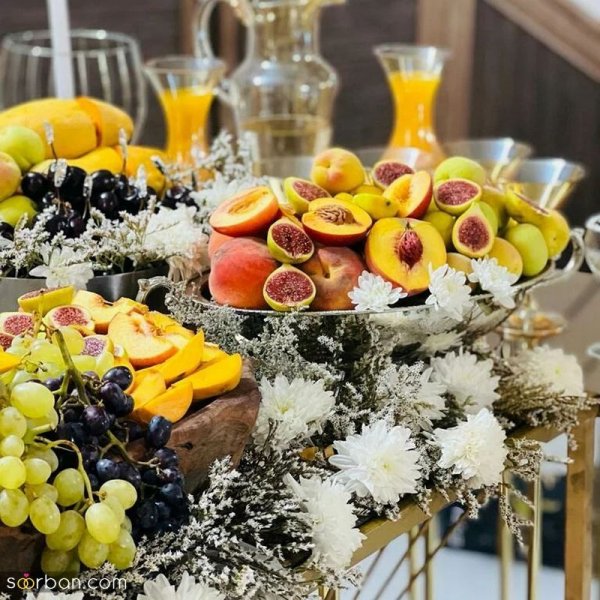  عکس تزیین میوه عروس و داماد