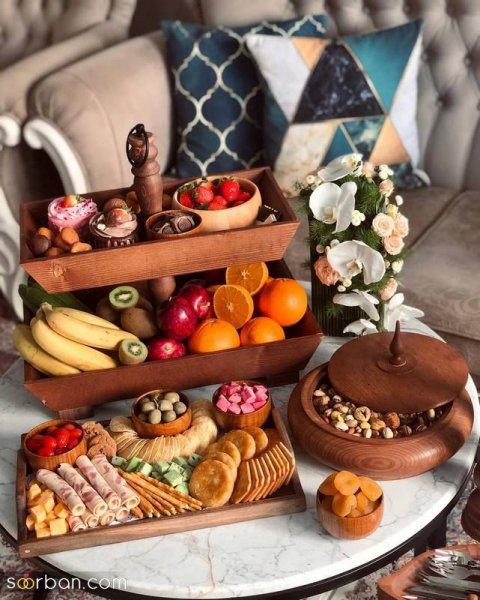  عکس تزیین میوه عروس و داماد