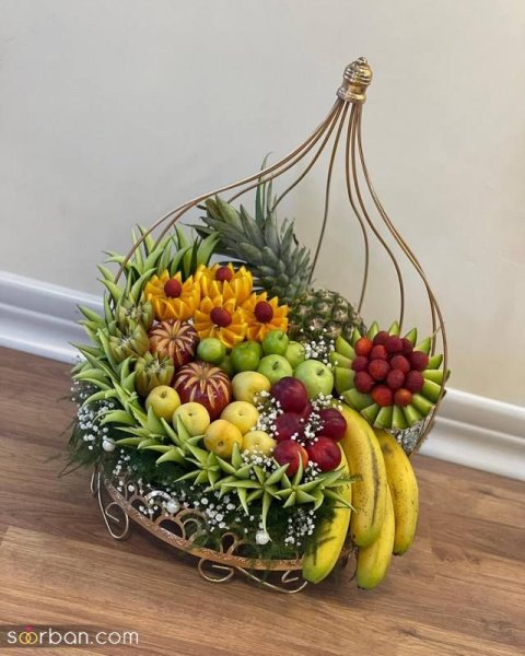  عکس تزیین میوه عروس و داماد