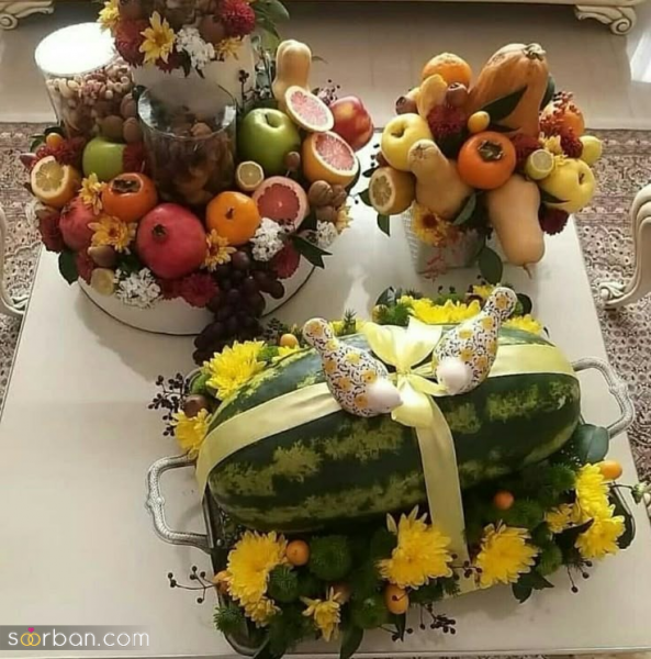  تزیین میوه شب یلدا برای عروس