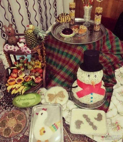 تزیین میوه شب یلدا در سینی