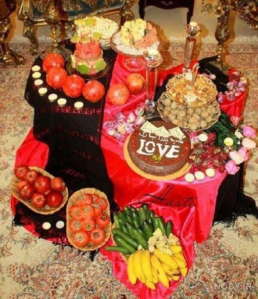 تزیین میوه شب یلدا در سینی