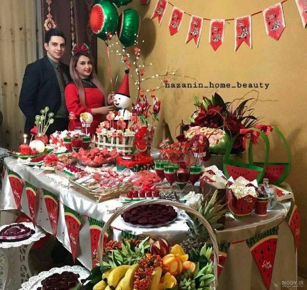 تزیین میوه شب یلدا در سینی