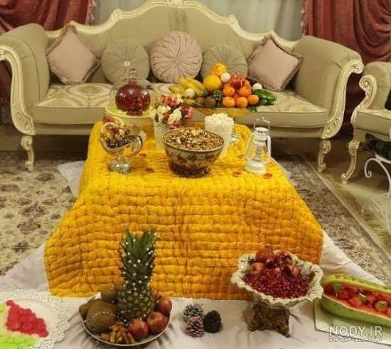 تزیین میوه شب یلدا در سینی