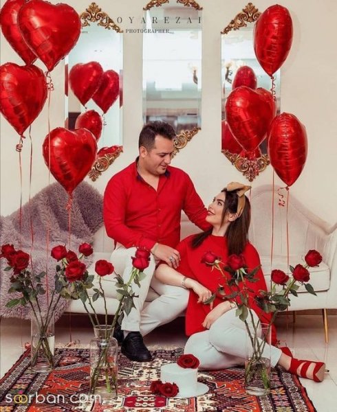 ژست عکس ولنتاین دخترانه