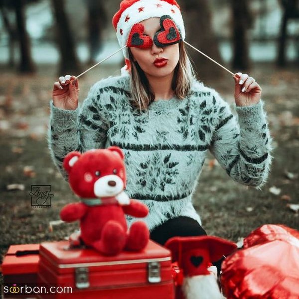 ژست عکس ولنتاین با کیک