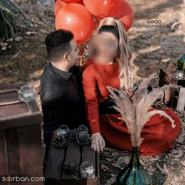 ژست عکس ولنتاین با کیک