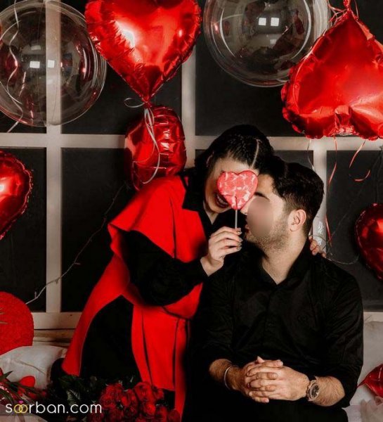 ژست عکس ولنتاین با کیک