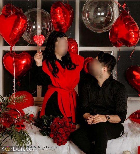 ژست عکس ولنتاین با کیک