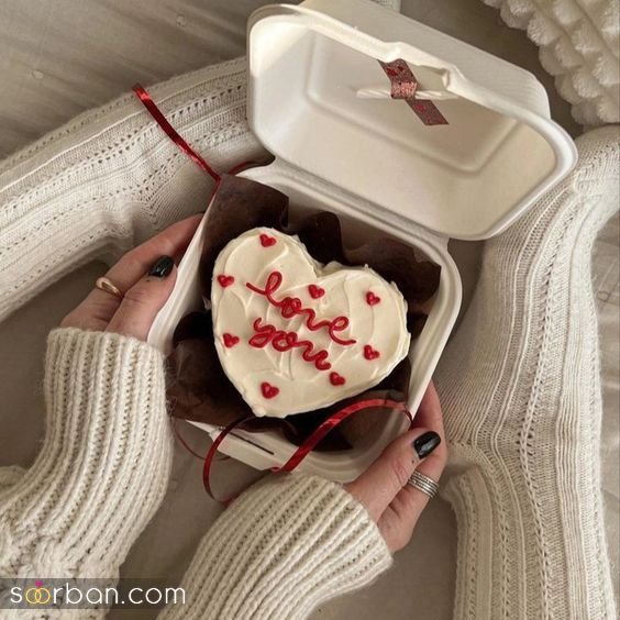  ژست عکس ولنتاین با کیک