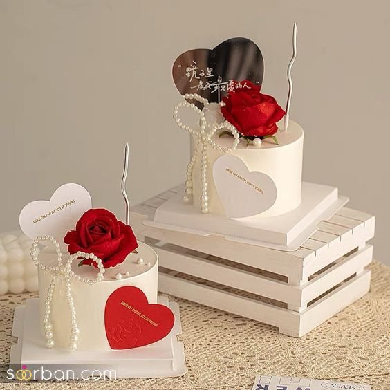  ژست عکس ولنتاین با کیک