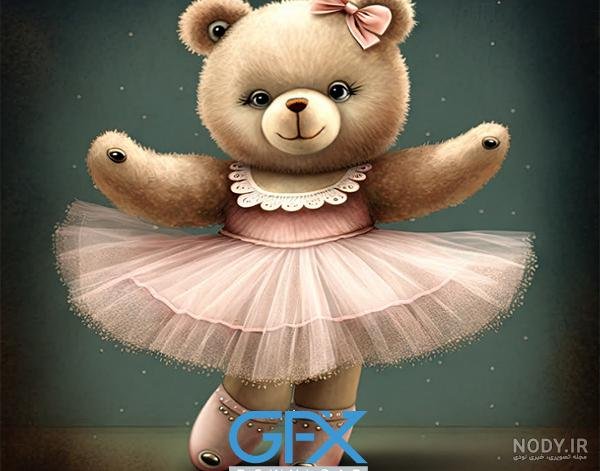 عکس دختر با خرس عروسکی برای پروفایل