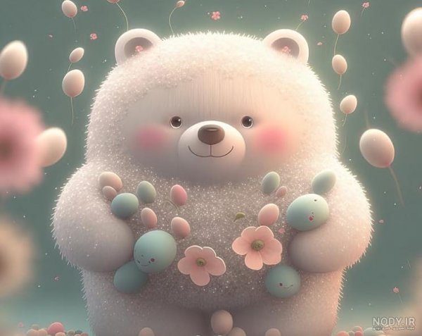 عکس دختر با خرس عروسکی برای پروفایل