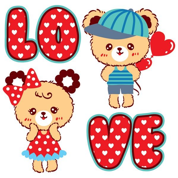  عکس خرس کارتونی عاشقانه