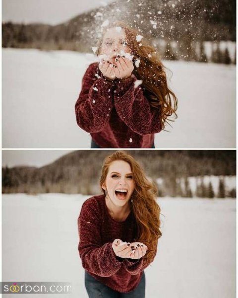 ایده عکس تولد در برف
