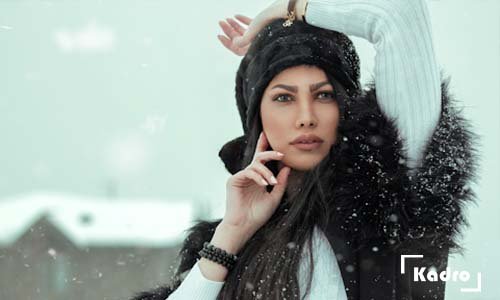  ژست عکاسی در برف دخترانه