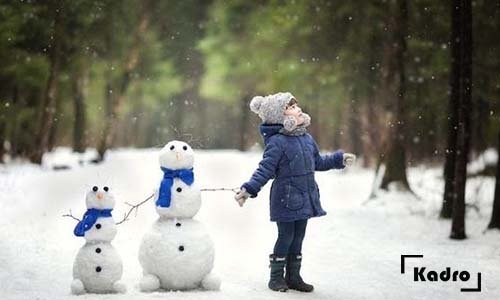  ژست عکاسی در برف دخترانه