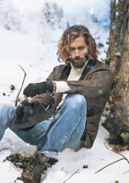  ژست عکاسی در برف پسرانه