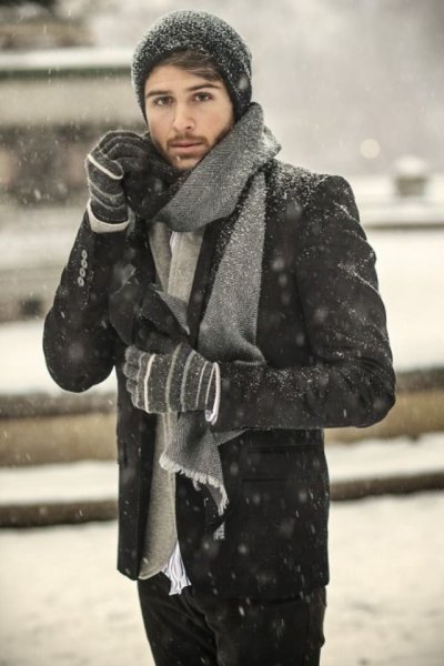  ژست عکاسی در برف پسرانه