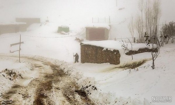  عکس برف در روستا