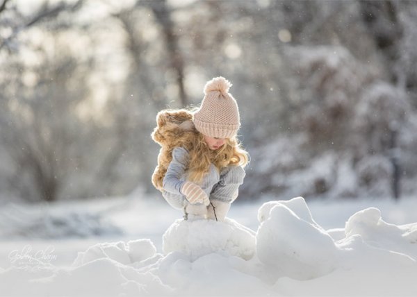 ژست عکس برفی بچه گانه