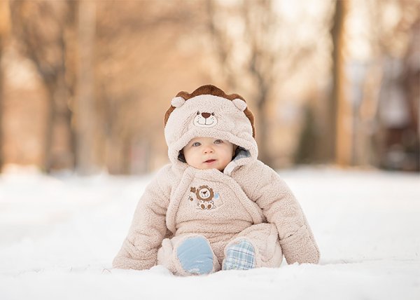  ژست عکس برفی بچه گانه