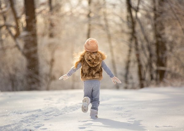  ژست عکس برفی بچه گانه