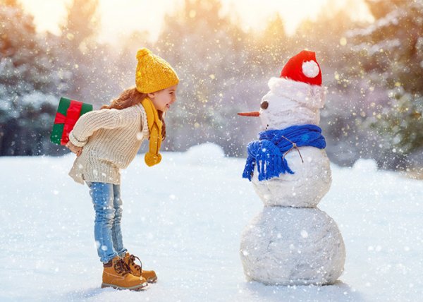  ژست عکس برفی بچه گانه