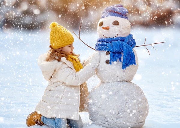  ژست عکس برفی بچه گانه