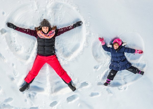  ژست عکس برفی بچه گانه