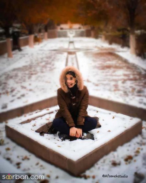  ژست عکس برفی عاشقانه