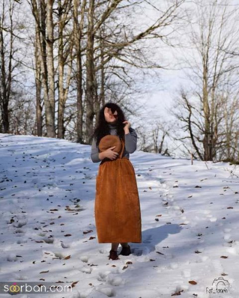  ژست عکس برفی عاشقانه