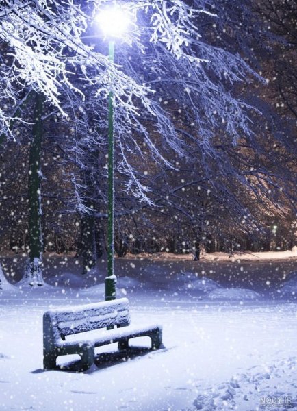  عکس برف در شب طبیعی