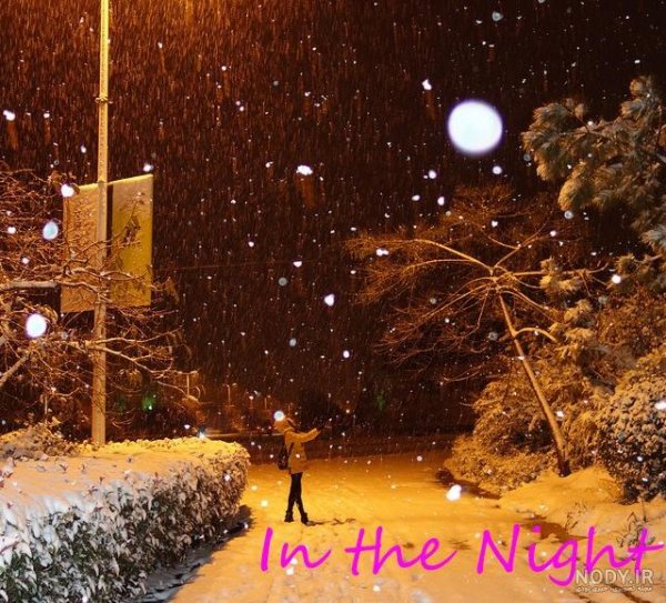  عکس برف در شب طبیعی